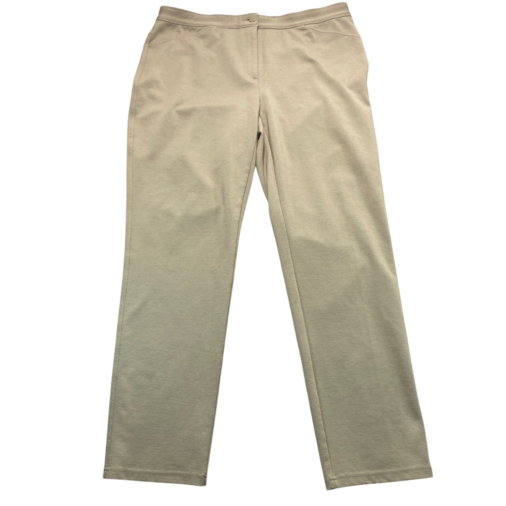 Chicos Brigitte So Slimming Pants Tan Khaki Straight Leg Size 2.5‎ Regular